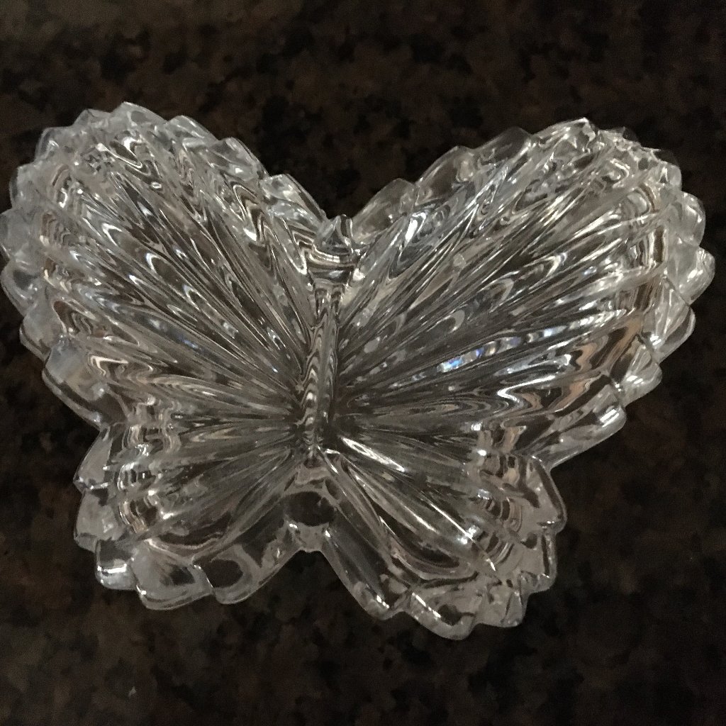 Gorham Crystal Butterfly Trinket Box